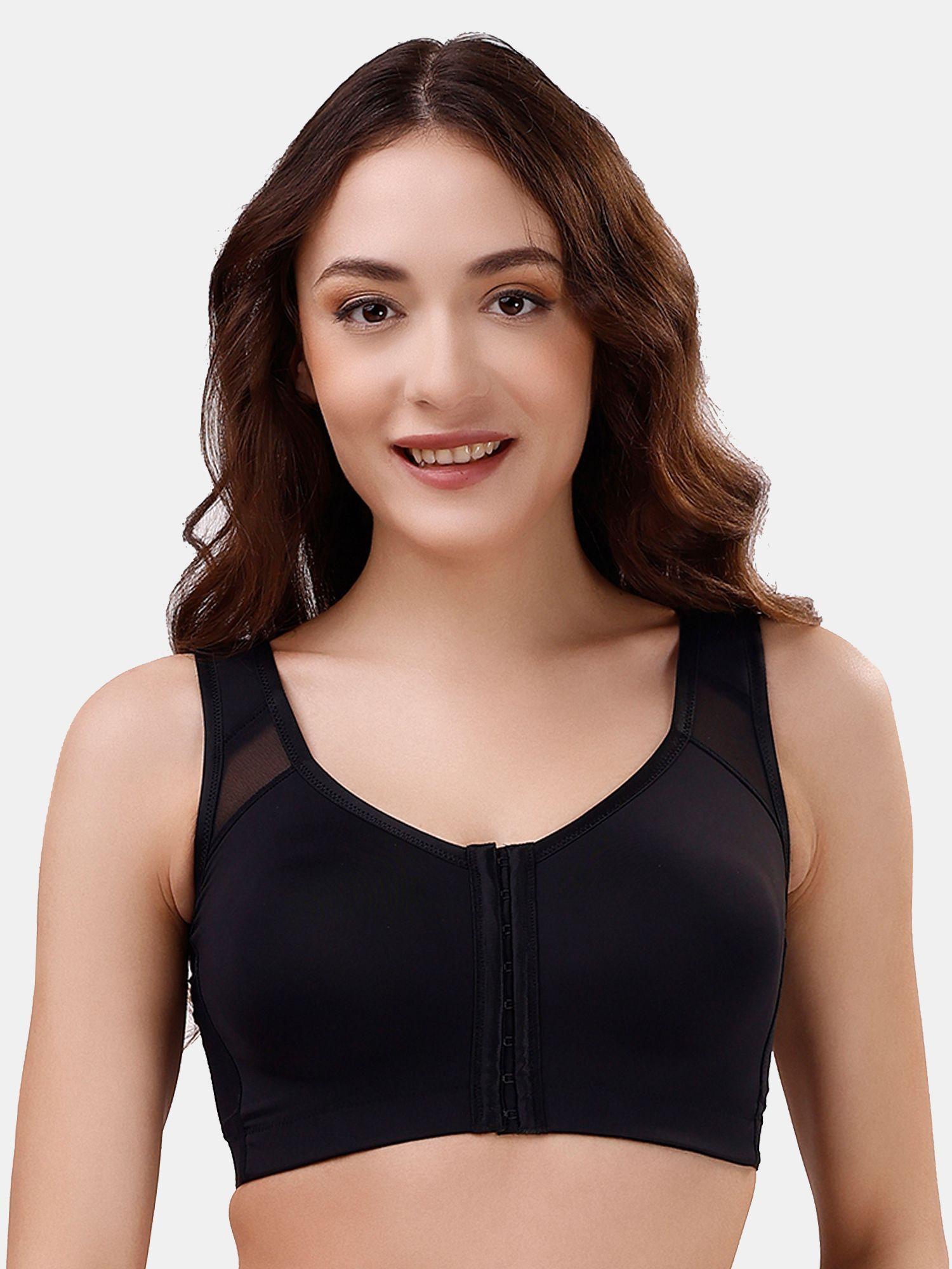 front closure full coverage non padded non wired posture correction bra