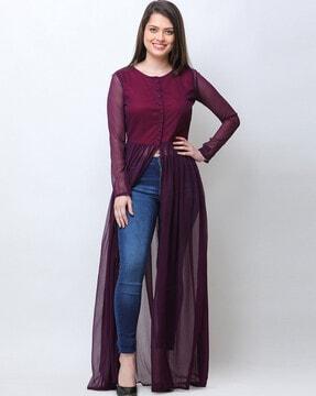 front-middle slit tunic