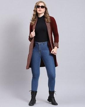 front-open cardigan with full sleeves