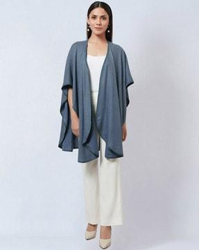 front-open cashmere cape
