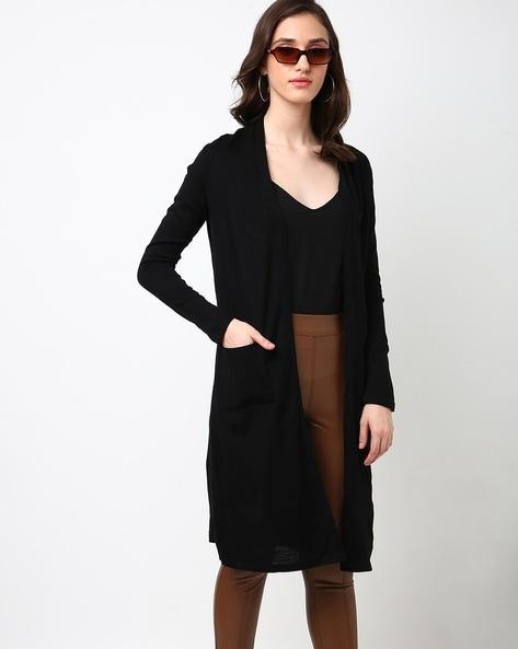 front-open shrug with patch pockets