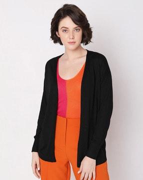front-open cardigan with full sleeves
