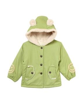 front open hooded coat