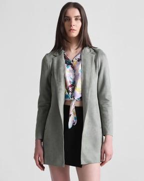 front-open notched-lapel coat