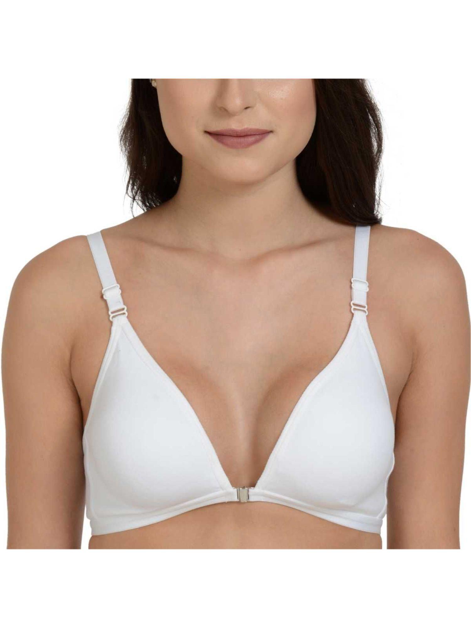 front open plunge bra - white