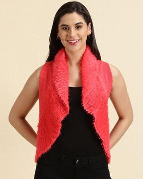 front-open sleeveless shrug