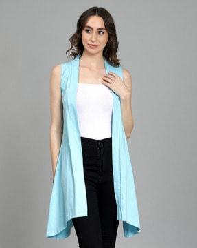 front-open sleeveless shrug