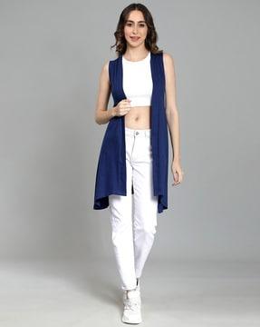 front-open sleeveless shrug