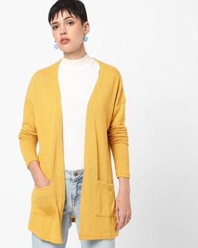 front-open sweater with pockets