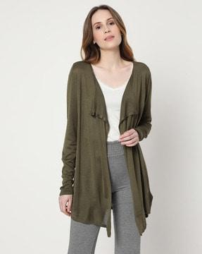 front-open waterfall shrug