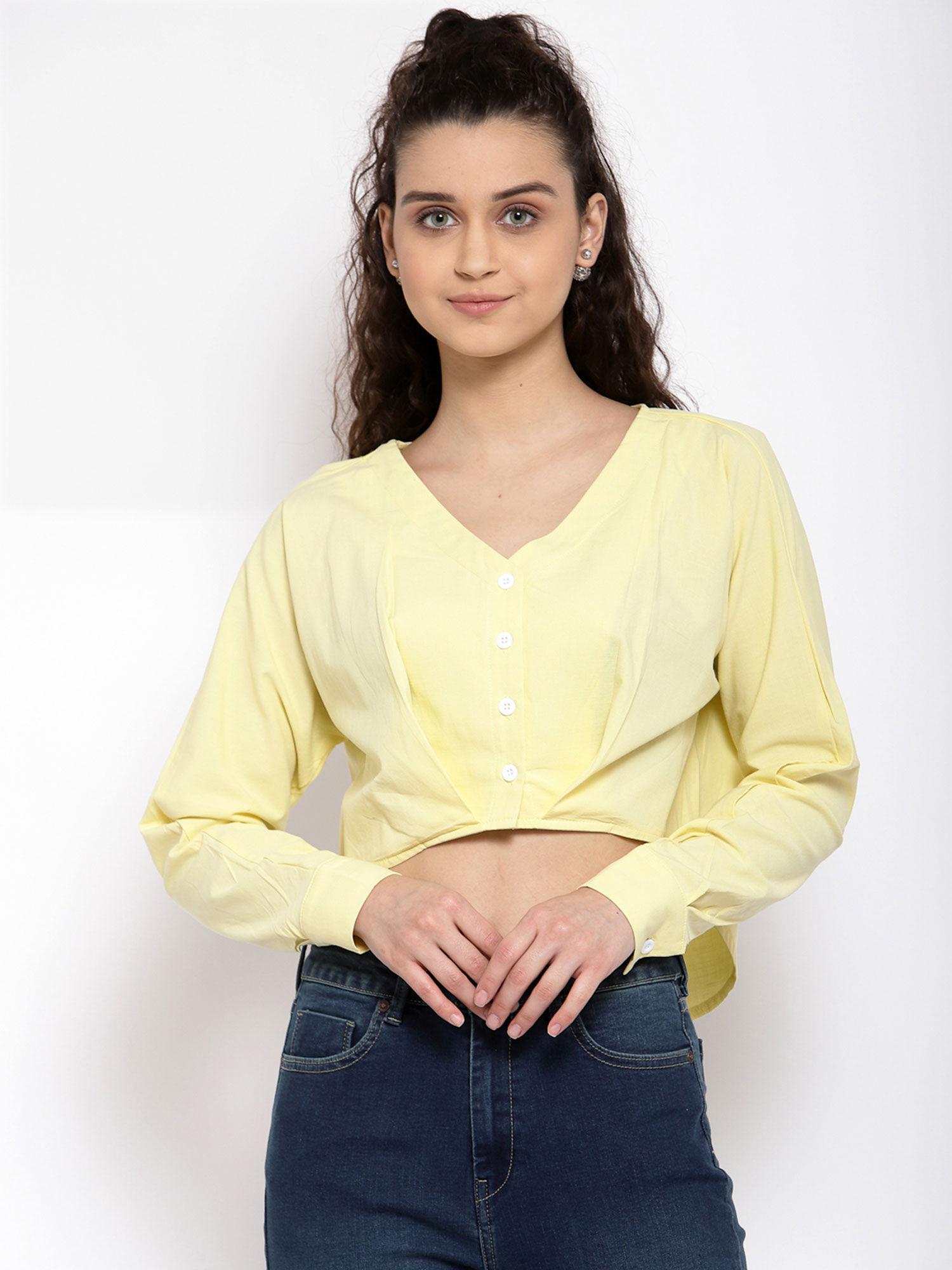 front twisted cropped shirt