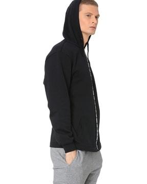 front-zip fleece jacket with hood