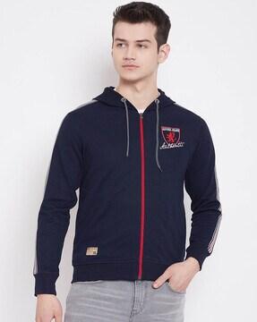 front-zip hooded sweatshirt