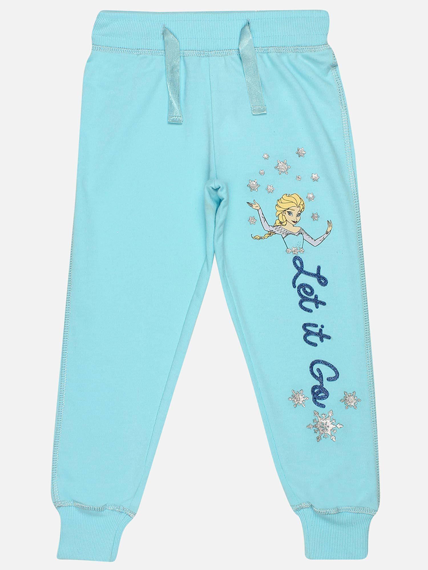 frozen featured blue joggers for girls