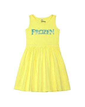 frozen print cotton a-line dress