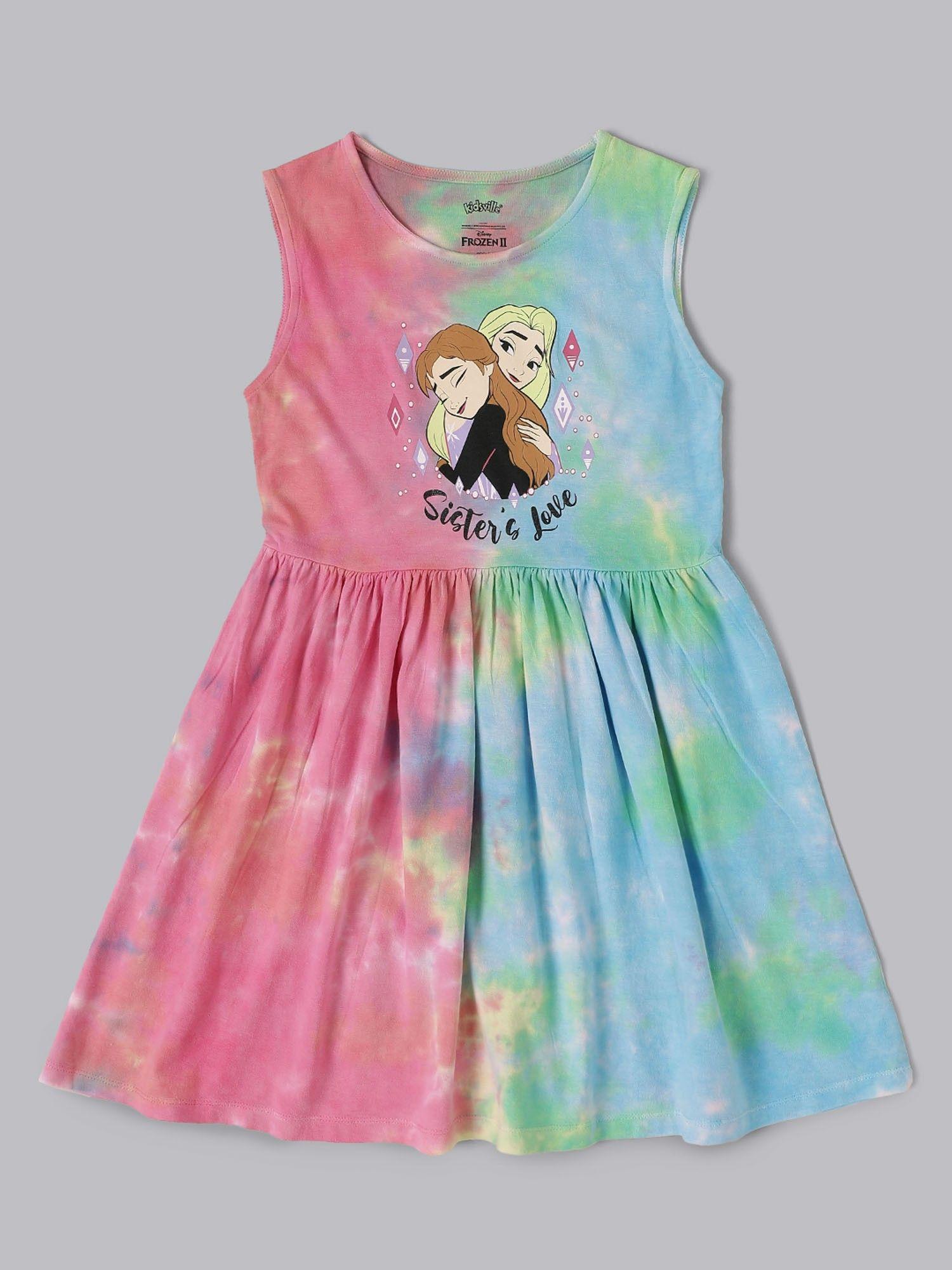 frozen printed dress for kids girls