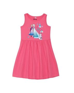 frozen print cotton a-line dress