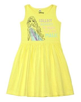 frozen print cotton a-line dress