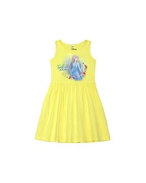 frozen print cotton a-line dress