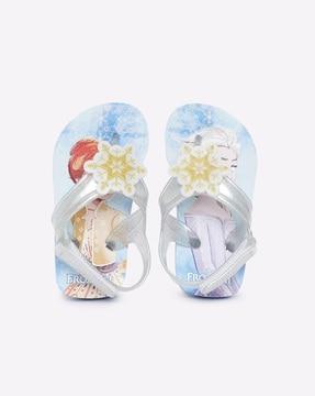 frozen print slingback thong-strap flip-flops