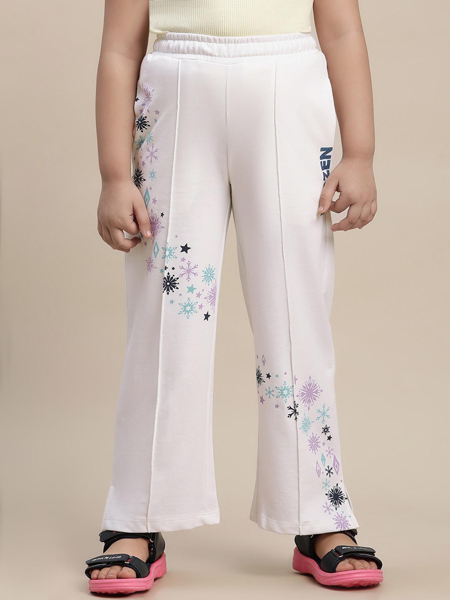 frozen printed off-white trouser for girls