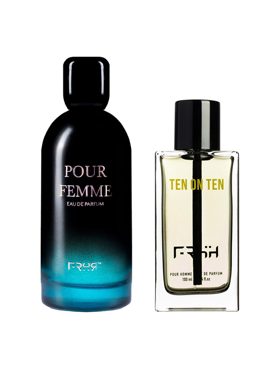 frsh set of men ten on ten pour homme 100 ml & women pour femme eau de parfum 110 ml