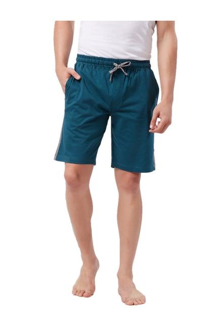 fruit of the loom green textured cotton shorts