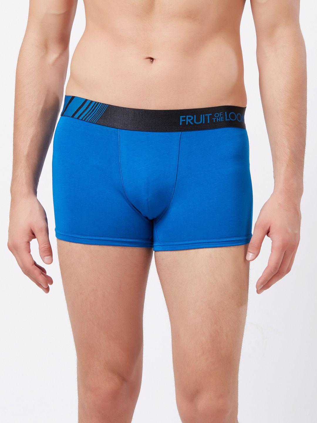 fruit of the loom men blue solid low-rise trunks mtr10-a1s3