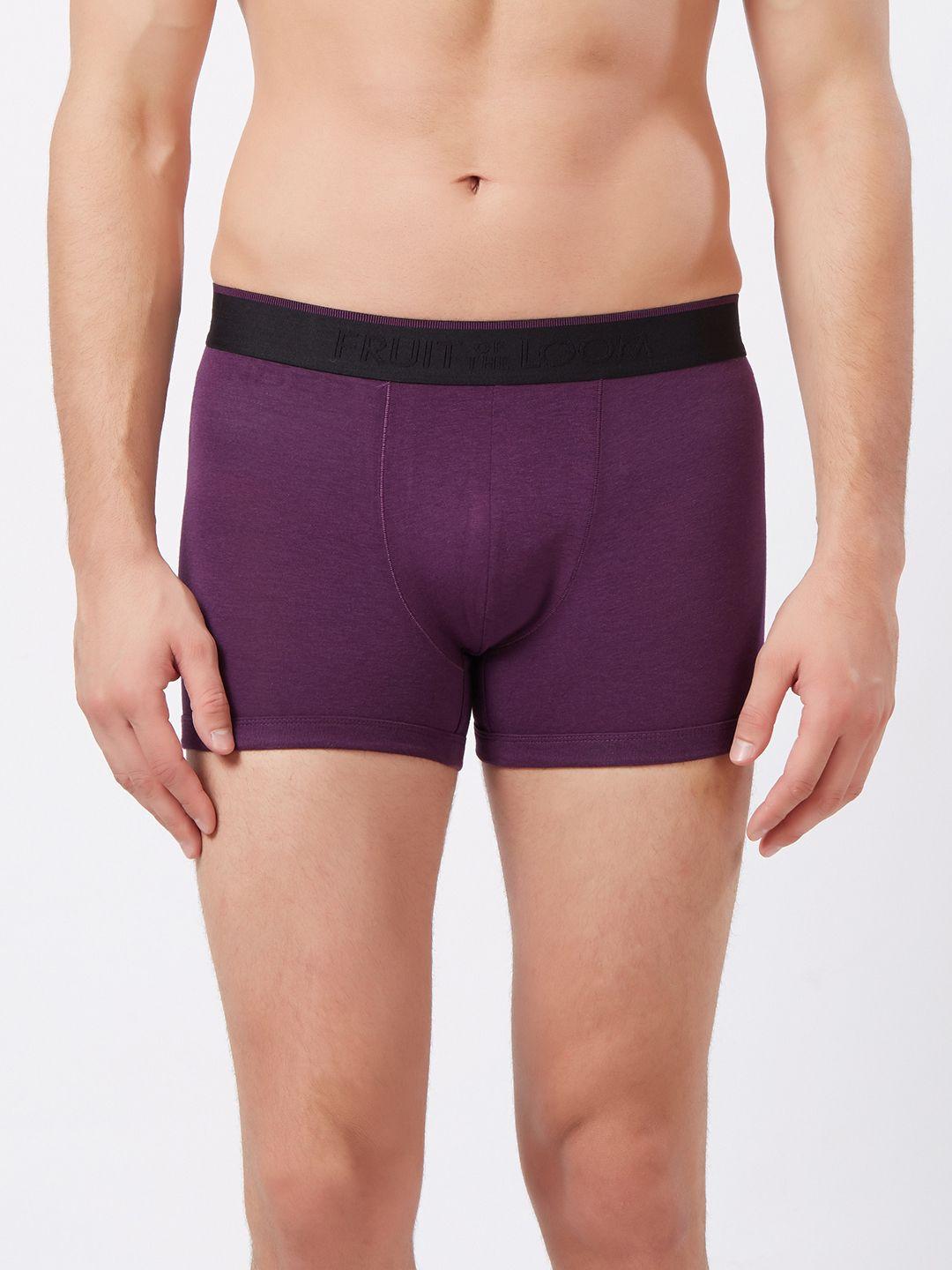 fruit of the loom men purple solid mid-rise trunks mtr09-a1s3