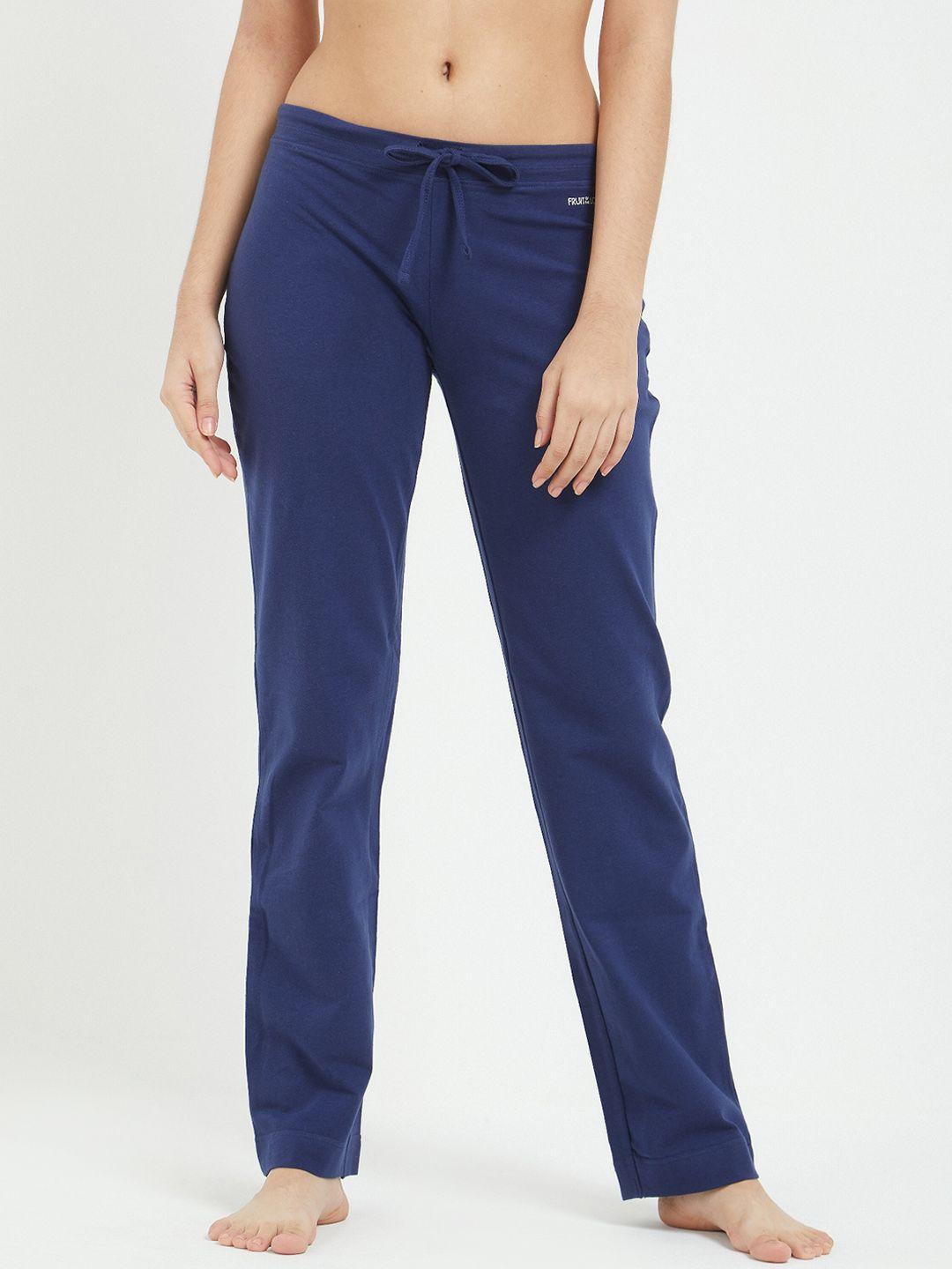 fruit of the loom women navy blue solid lounge pants fkps01-a1s4