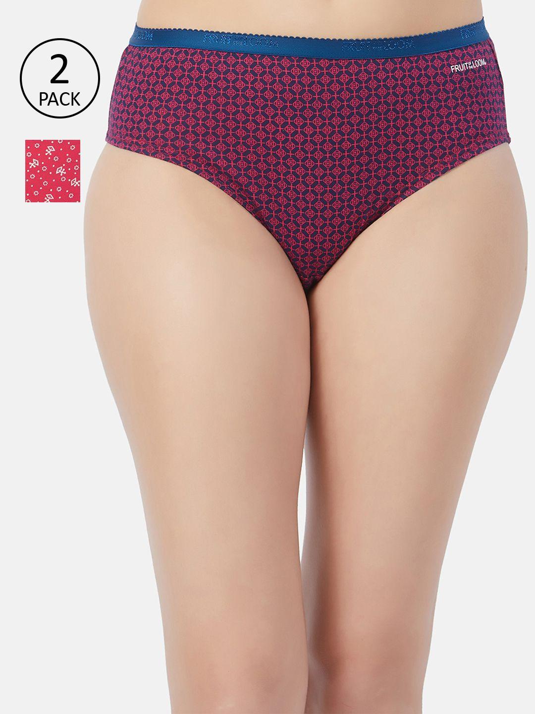 fruit of the loom women pack of 2 printed hipster briefs fhpp02-2p-da1p5