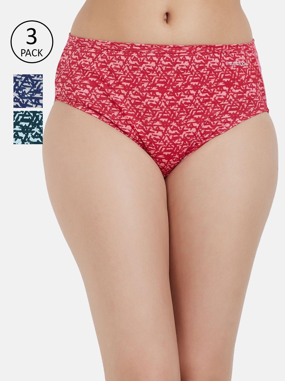 fruit of the loom women pack of 3 printed hipster briefs fhpp01-3p-da1p4