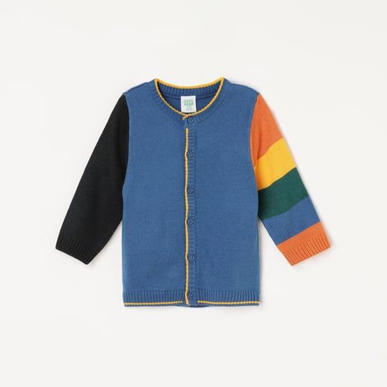 fs mini klub boys colourblocked buttoned cardigan