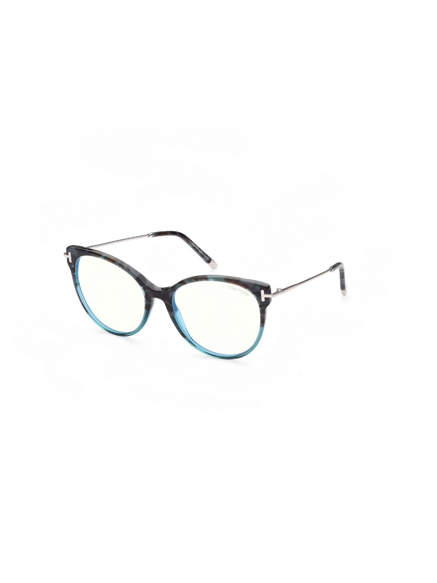 ft5770-b54056 blue block round eye frames for women (54)