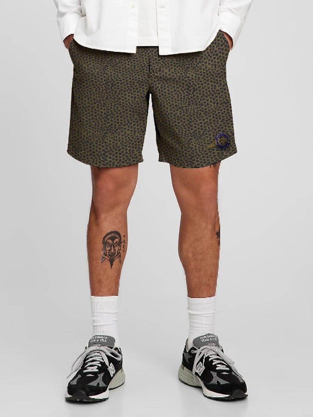 ftx men micro ditsy printed pure cotton shorts