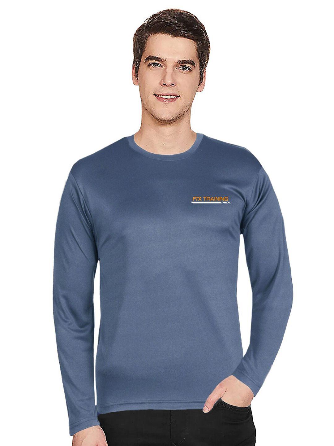 ftx men grey melange  full sleeve regular fit t-shirt