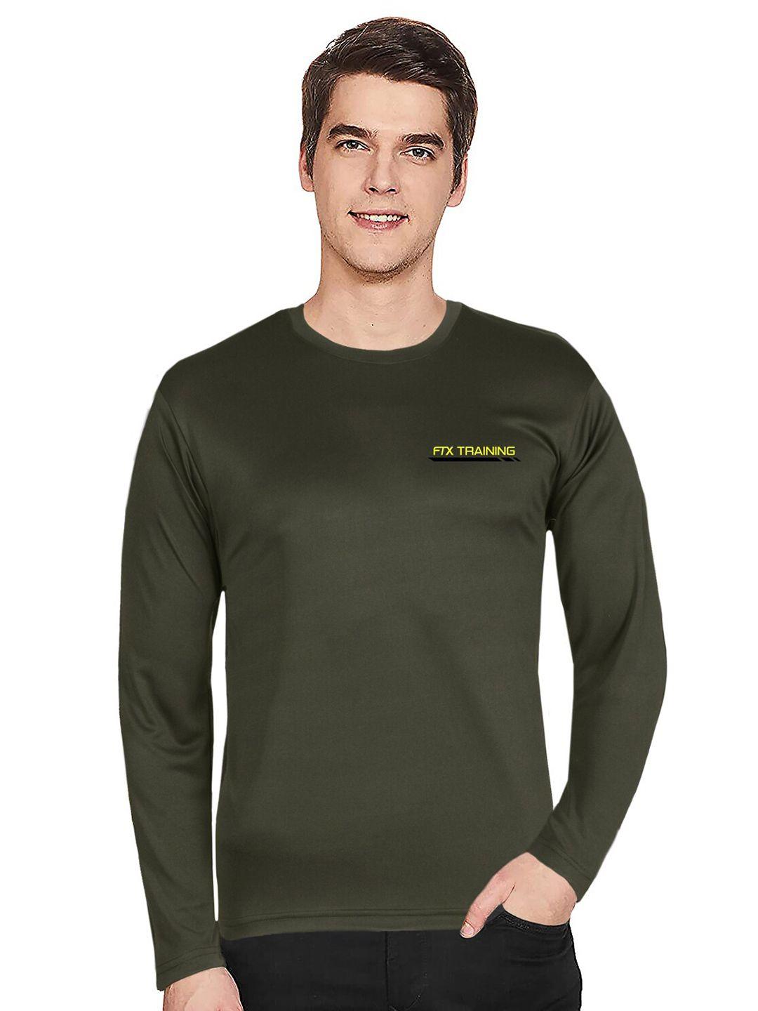 ftx men olive green regular fit t-shirt