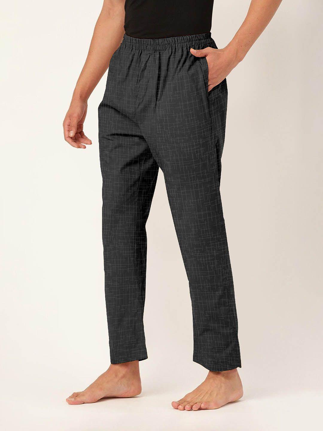 ftx men printed pure cotton straight-leg lounge pant