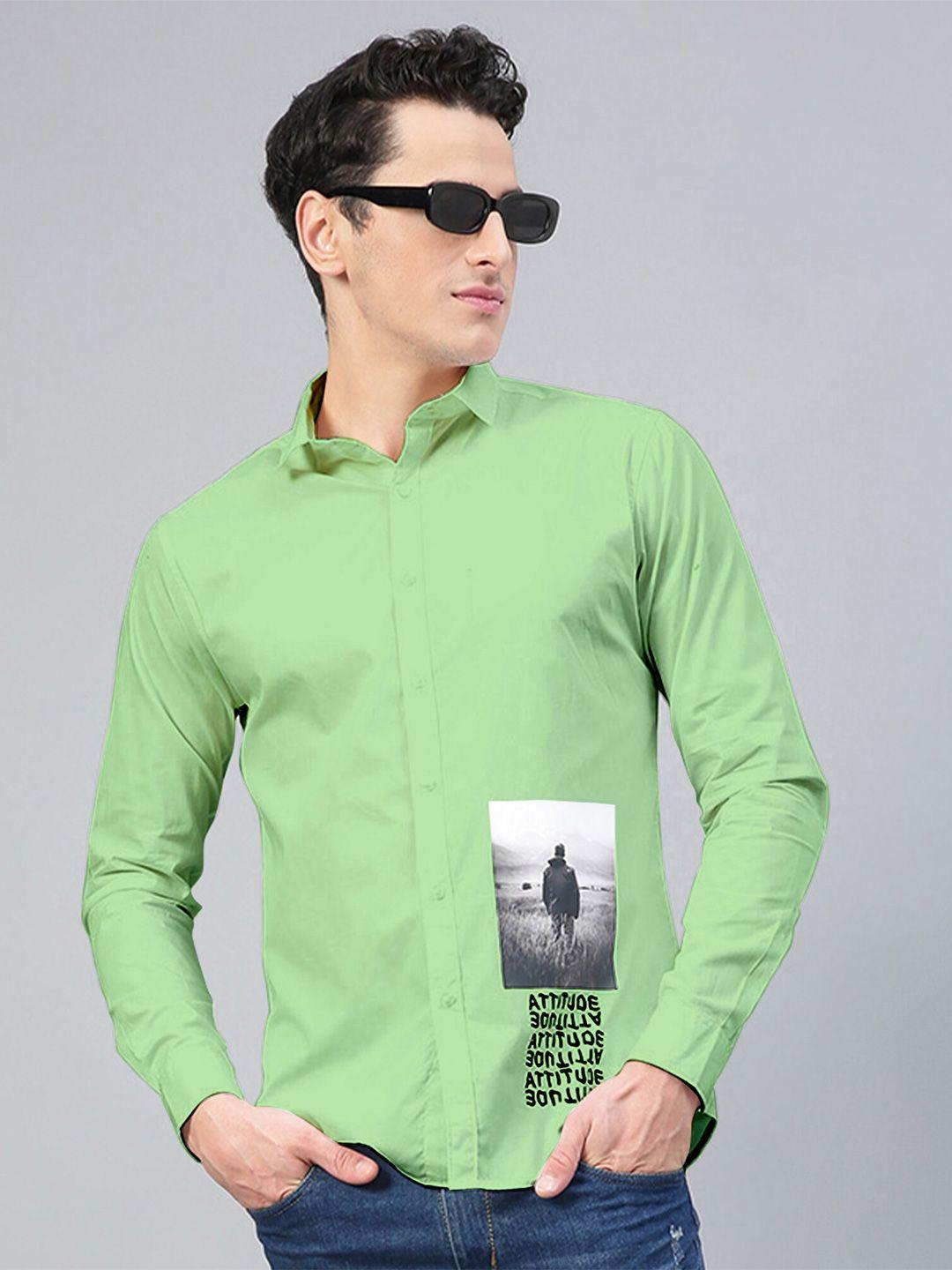 ftx standard graphic printed pure cotton casual shirt
