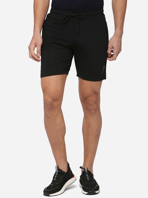 fuaark black slim fit sports shorts