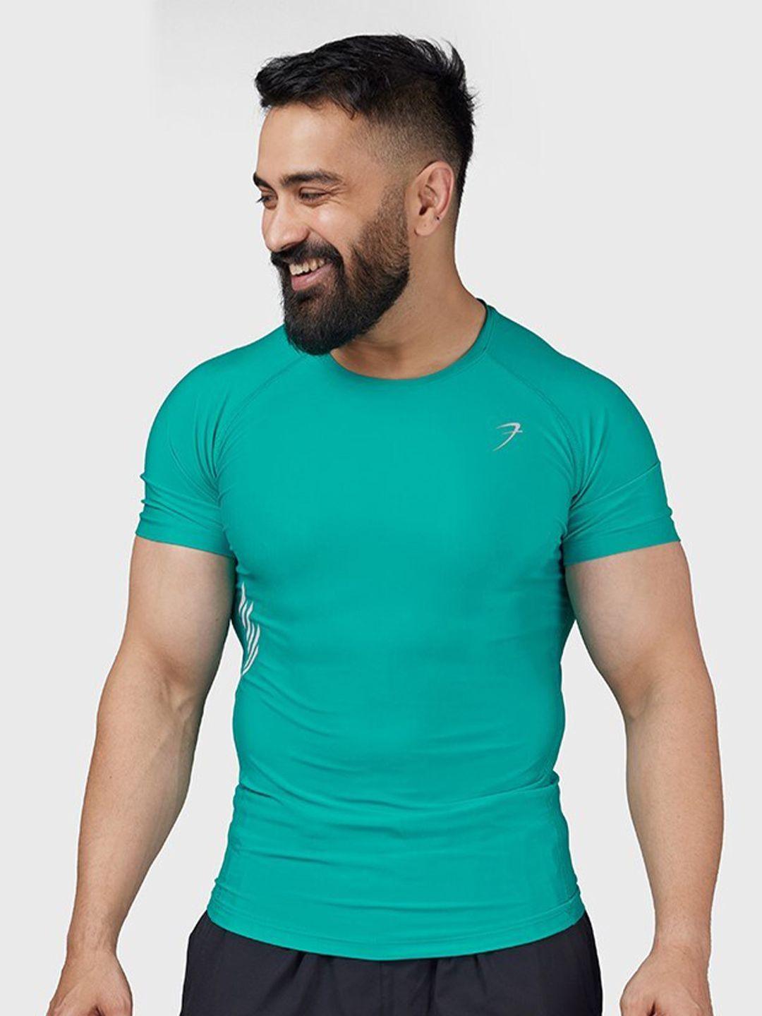 fuaark men green moisture wicking compression t-shirt