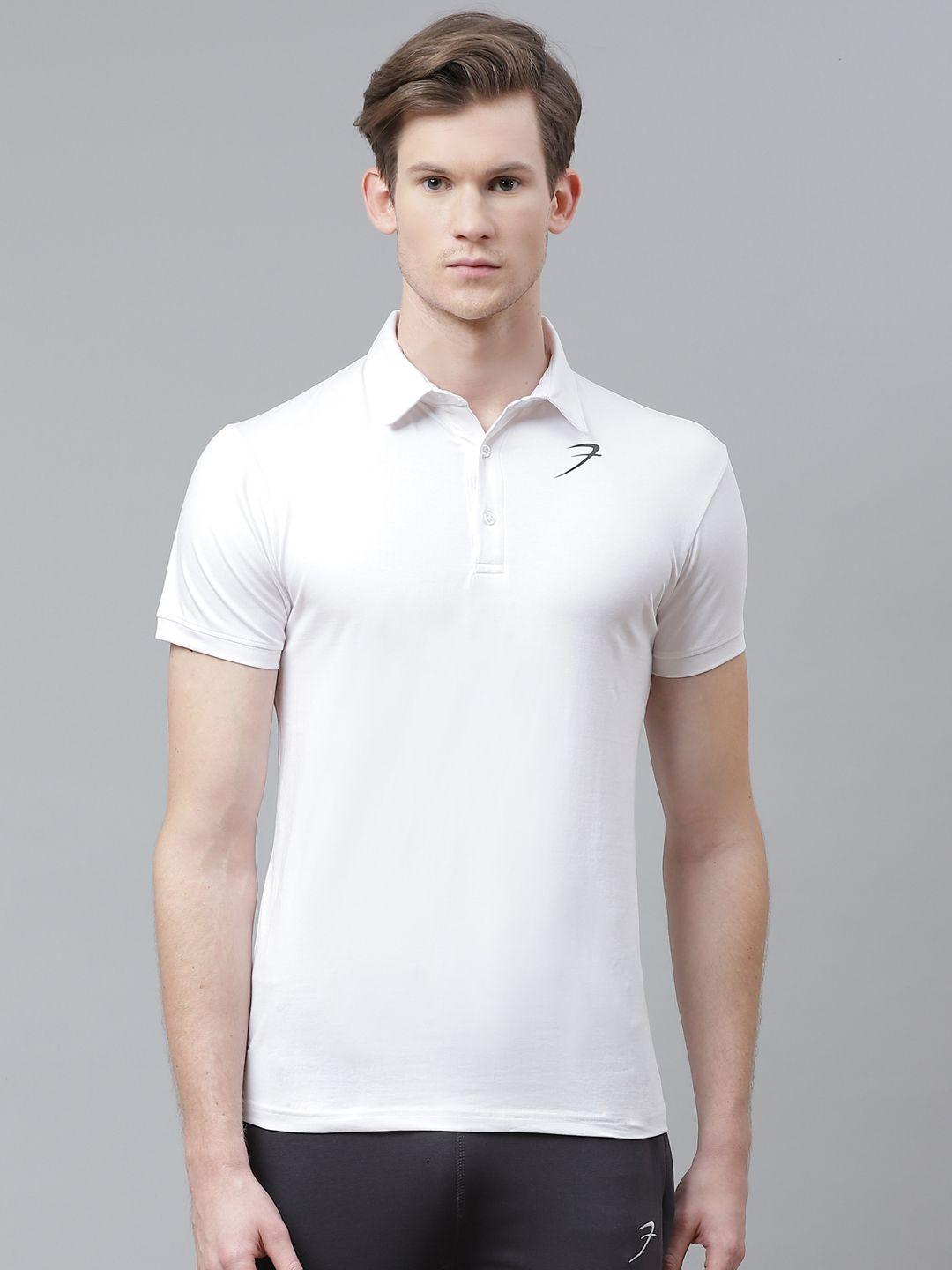 fuaark men white polo collar slim fit training polo collar t-shirt