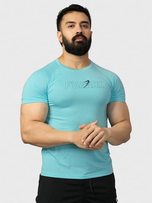 fuaark sky blue slim fit sports t-shirt