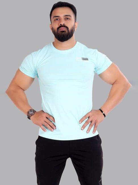 fuaark sky blue slim fit sports t-shirt