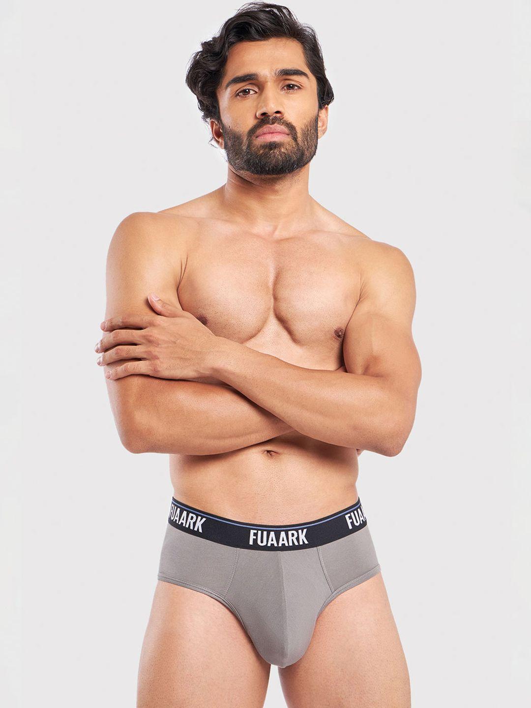 fuaark ultra soft anti microbial basic briefs fusmbr-grey-s