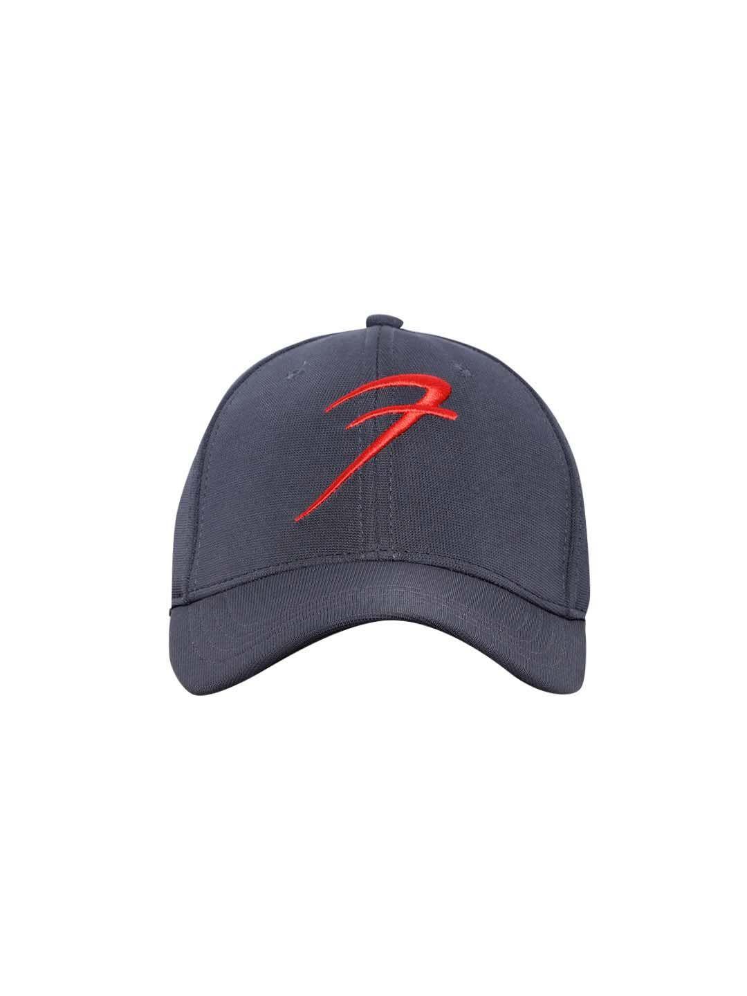 fuaark unisex grey & red embroidered baseball cap