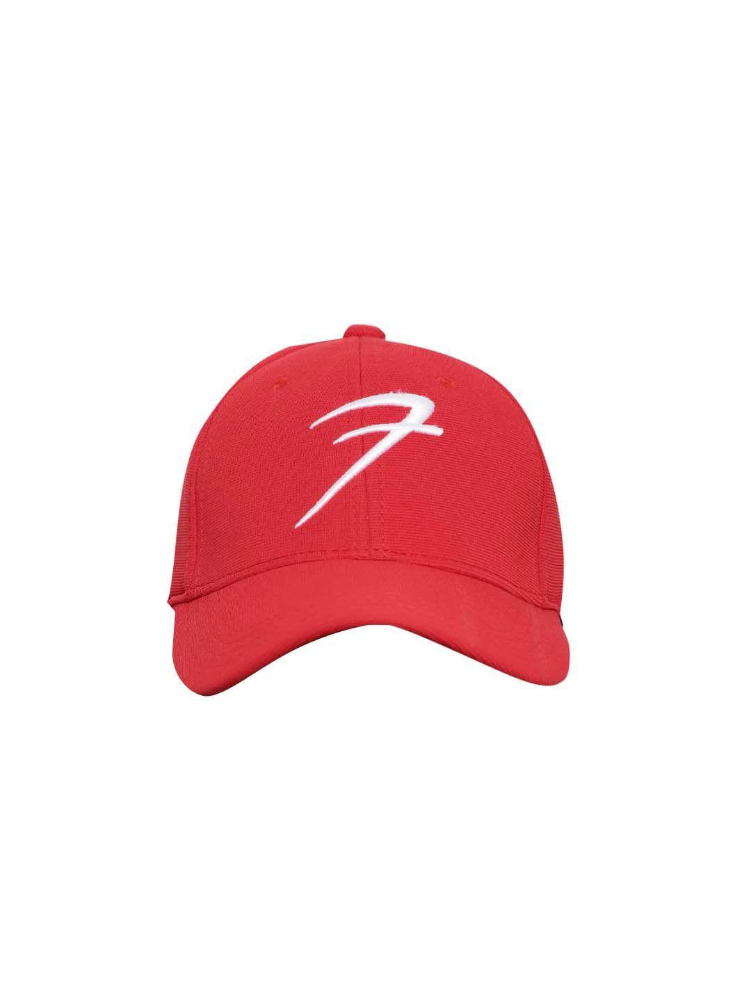 fuaark unisex red & white embroidered baseball cap