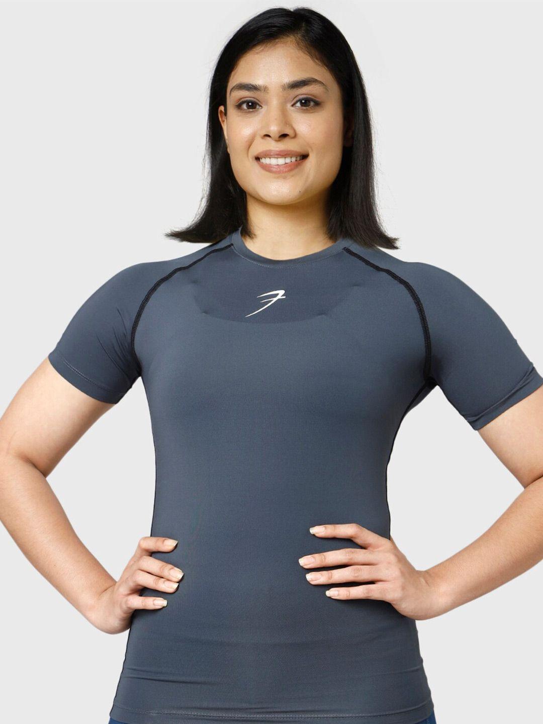 fuaark women drop-shoulder sleeves moisture wicking compression t-shirt