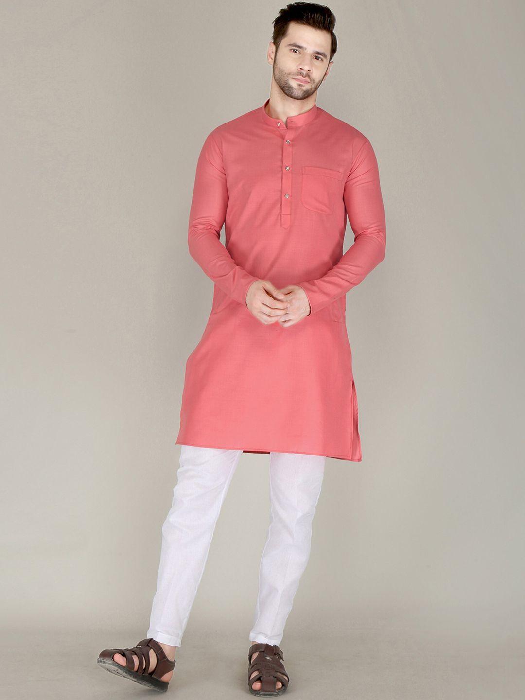 fubar band collar long sleeve straight kurta