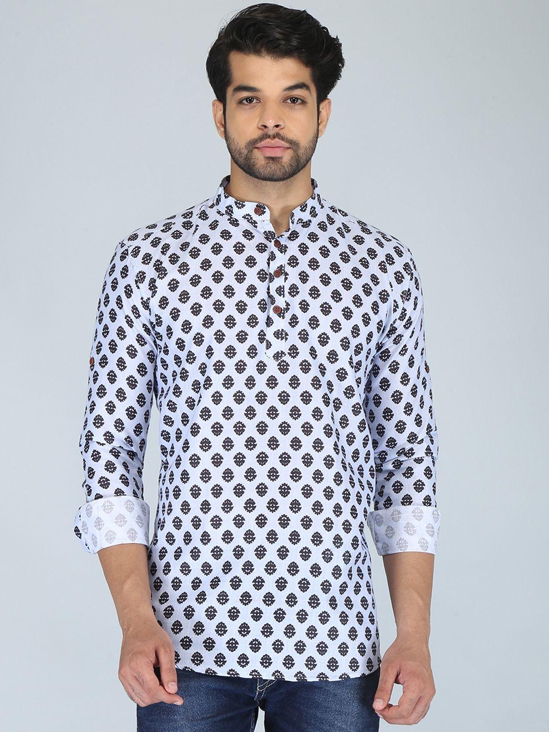 fubar ethnic motifs printed mandarin collar kurta